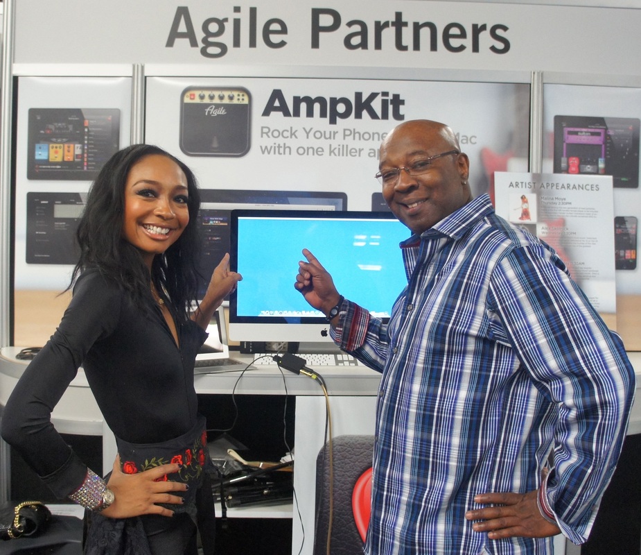 George Moye at the AmpKit booth, NAMM